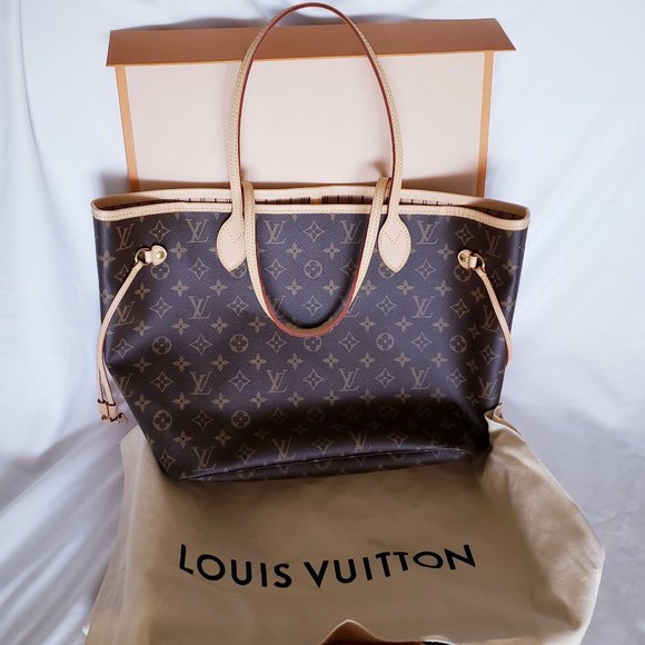 **SOLD**Louis Vuitton Monogram Neverfull MM Beige Interior Made in France ~NEW - Picture 1 of 9